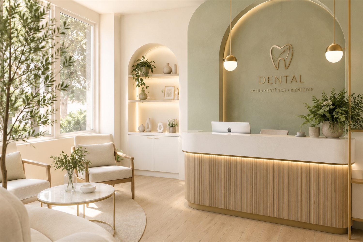Recepción luminosa de Clínica Dental Narela